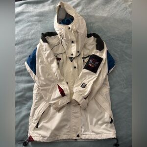 Helly Hansen Coat Womens Small Vintage Equipe Ski Jacket Waterproof Tech White